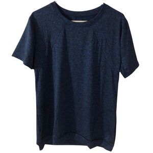 NWOT Athletic Women's Short Sleeve Pocket T Shirt Navy Blue Running Large